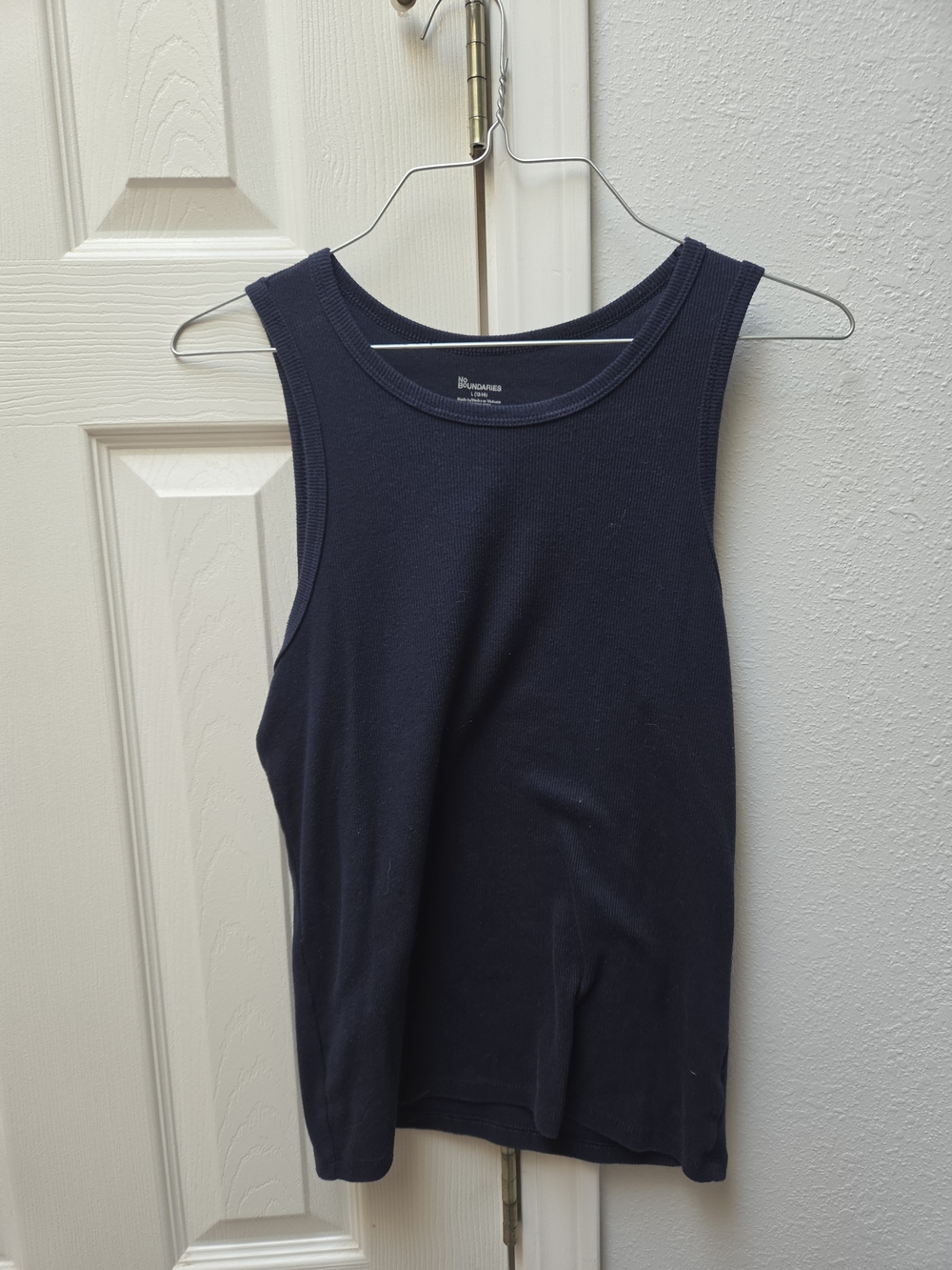 No Boundaries Navy Ribbed Crew Tank Top - Women's
